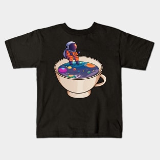 Coffee Astronaut Space Gifts Men Kids Women Funny Space Kids T-Shirt